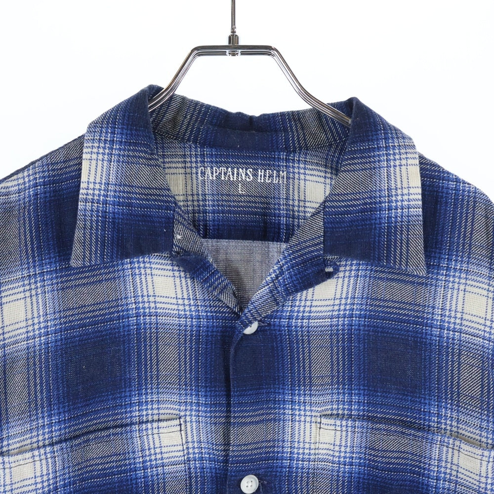 CAPTAINS HELM(キャプテンズ ヘルム) オープンカラー チェック 長袖シャツ ブルー/ブラック/ホワイト