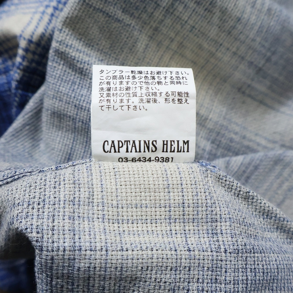 CAPTAINS HELM(キャプテンズ ヘルム) オープンカラー チェック 長袖シャツ ブルー/ブラック/ホワイト
