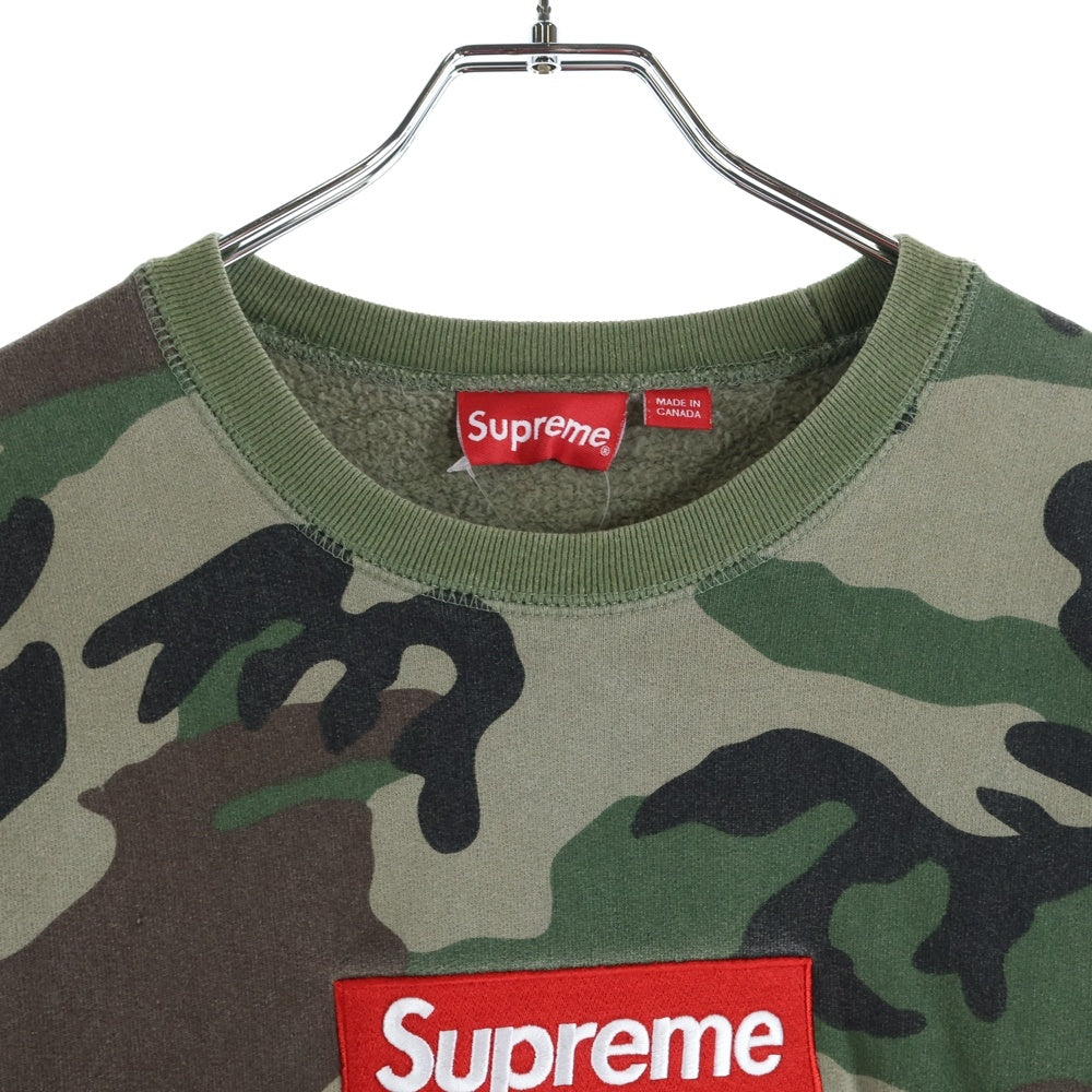 SUPREME(シュプリーム) 15AW Box Logo Crewneck カモフラージュ 迷彩 ボックスロゴ クルーネック スウェット トレーナー カーキ