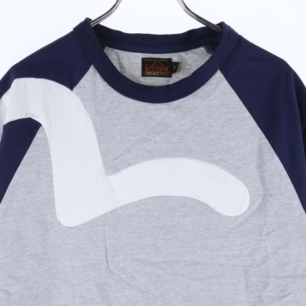 Palace Skateboards(パレススケートボーズ) 24SS ×Evisu Seagull Raglan T-shirt エビス シーガル ラグラン 半袖Tシャツ カットソー グレー P24EVES002
