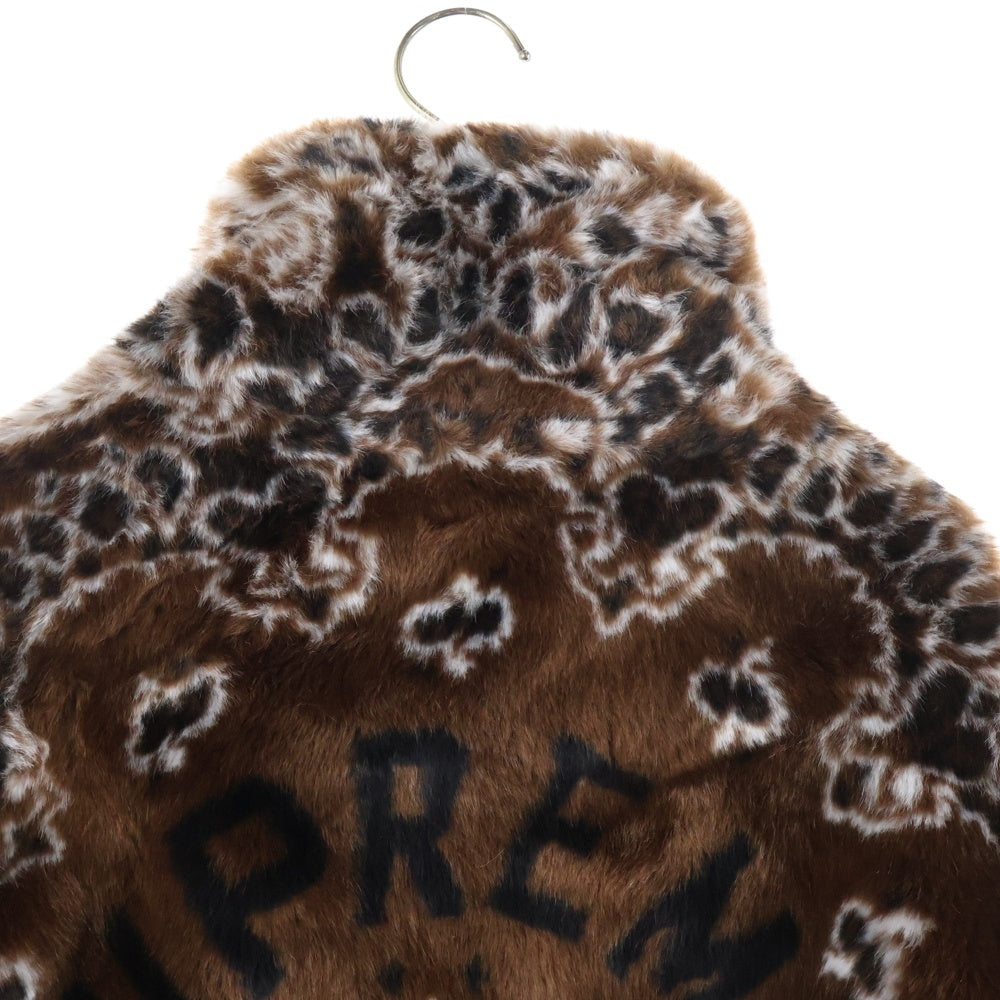 SUPREME(シュプリーム) 21SS Bandana Faux Fur Bomber Jacket アーチロゴ バンダナ フェイクファー ボンバージャケット ブルゾン ブラウン/ブラック
