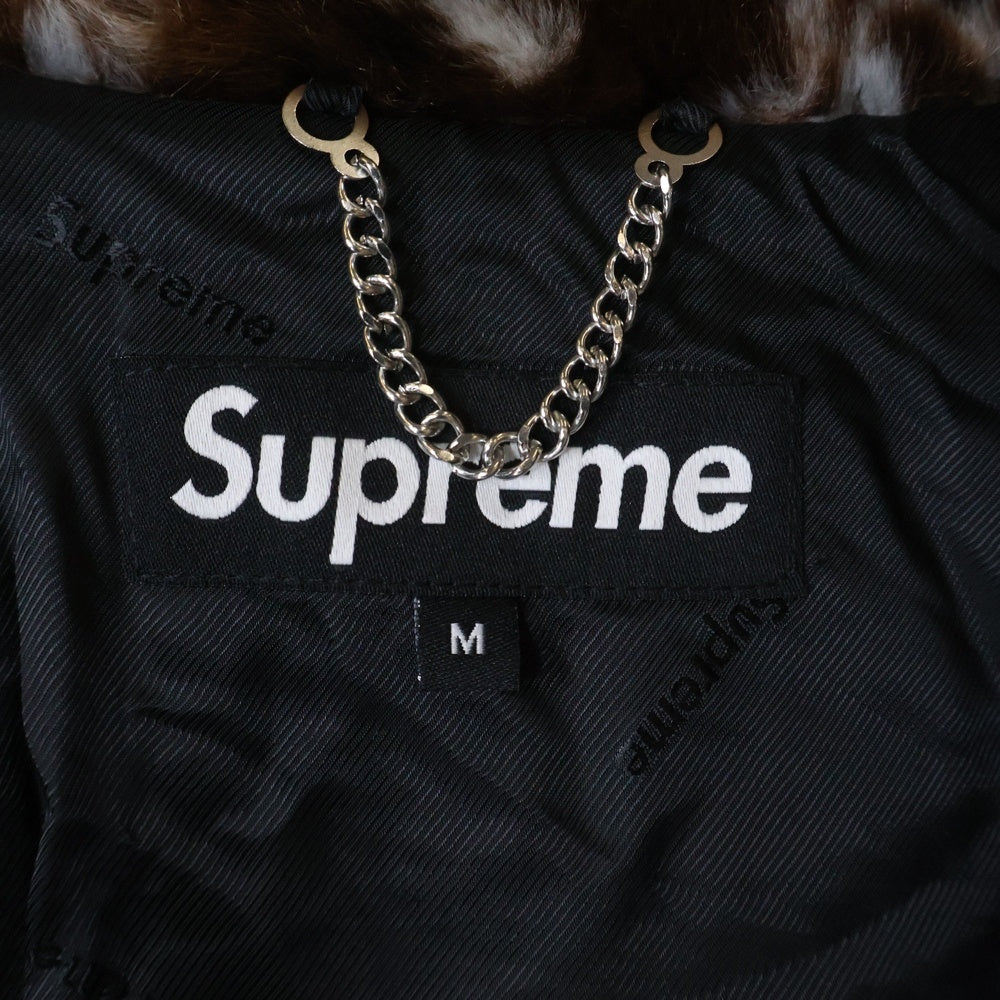 SUPREME(シュプリーム) 21SS Bandana Faux Fur Bomber Jacket アーチロゴ バンダナ フェイクファー ボンバージャケット ブルゾン ブラウン/ブラック