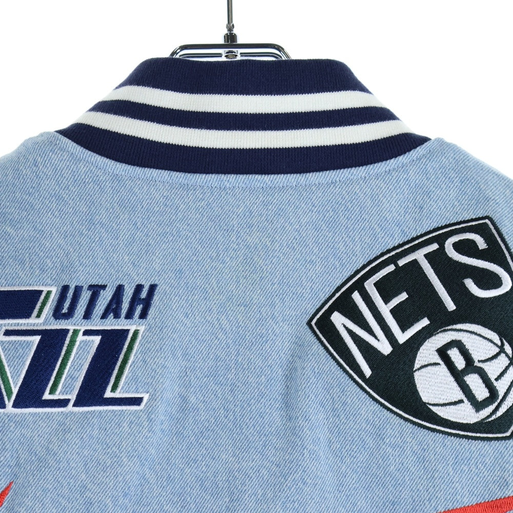 SUPREME(シュプリーム) 18SS ×NIKE ×NBA Teams Warm Up Jacket ナイキ エヌビーエー チーム ウォームアップ デニム ジャケット スタジャン ブルゾン インディゴ AO3632-440