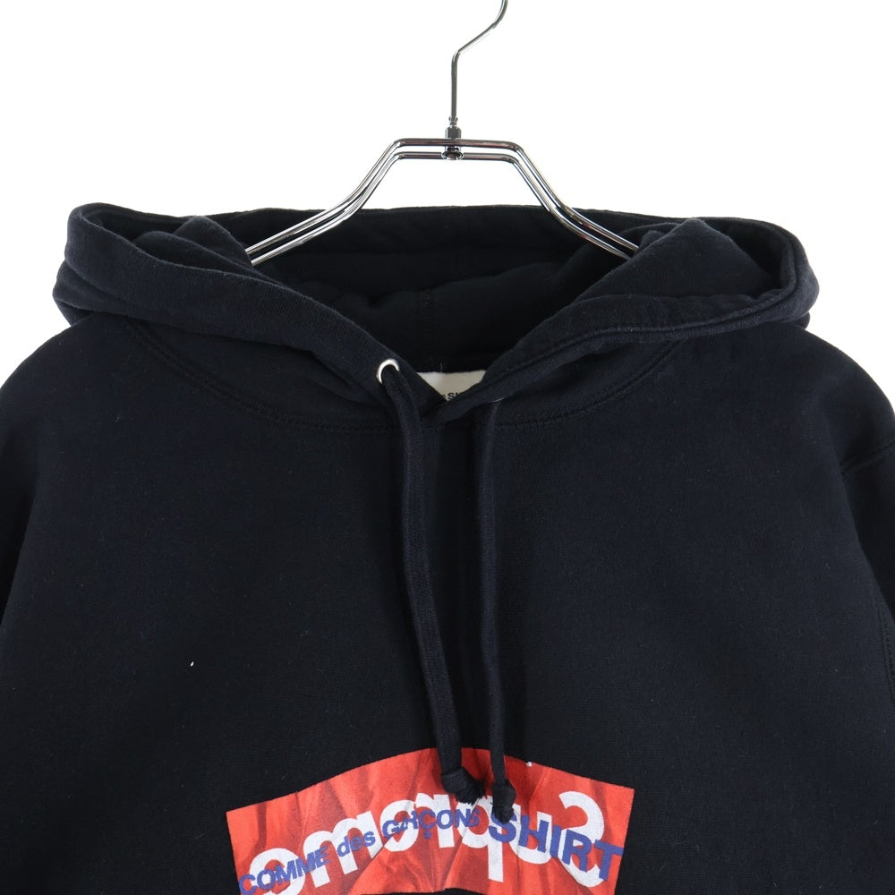 SUPREME(シュプリーム) 17SS ×COMME des GARCONS SHIRT Box Logo Hooded Sweatshirt コムデギャルソン ボックスロゴ スウェット プルオーバーパーカー フーディー ブラック