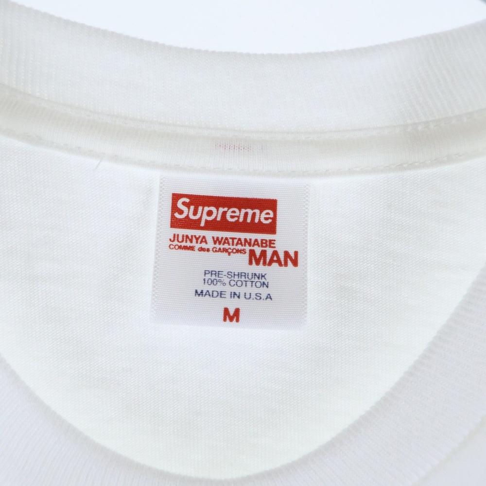SUPREME(シュプリーム) 21AW ×JUNYA WATANABE COMME des GARCONS MAN Nature Tee ジュンヤワタナベ コムデギャルソンマン ネイチャー プリント クルーネック 半袖Tシャツ ホワイト