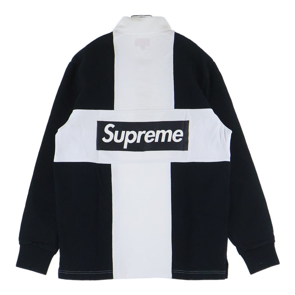 SUPREME(シュプリーム) 16AW L/S Split Rugby スプリット ラグビー ラガー 長袖ポロシャツ ブラック/ホワイト
