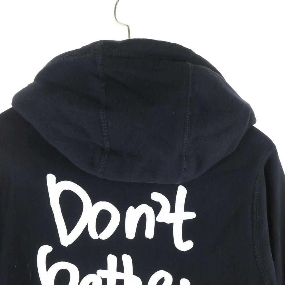 WASTED YOUTH(ウェイステッドユース) Dont Bother Me Anymore Hooded ロゴプリント スウェット プルオーバーパーカー ブラック