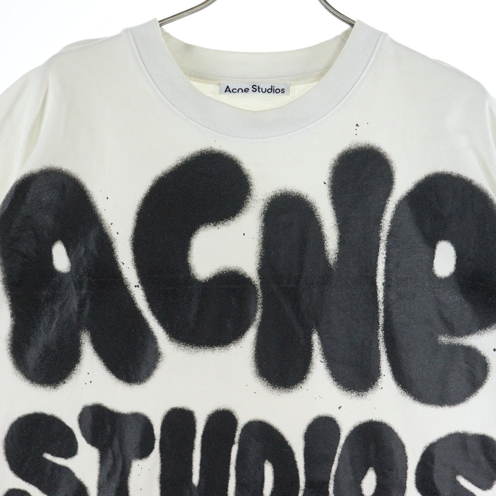 Acne Studios(アクネ ストゥディオズ) 1996 スプレーアニメーション ロゴプリント クルーネック 半袖Tシャツ カットソー ホワイト/ブラック FN-UX-TSHI000116