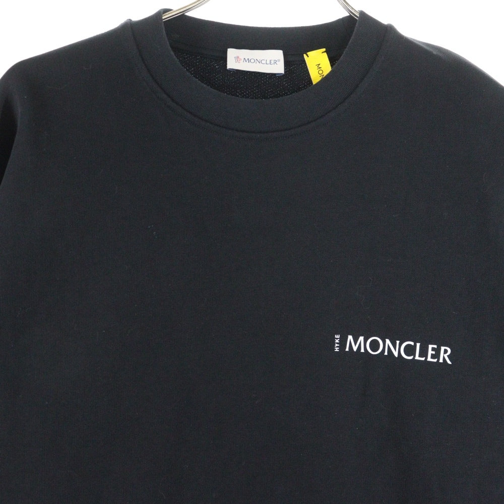 MONCLER(モンクレール) 22AW ×HYKE SWEATSHIRT ハイク クルーネック ロゴ スウェット トレーナー ブラック H209K8G00001 M2719