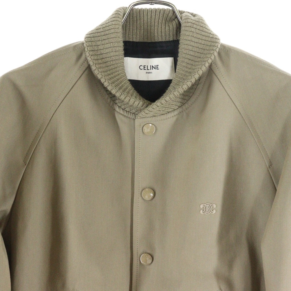 CELINE(セリーヌ) 26SS TRIOMPHE TEDDY JACKET トリオンフ ウール&コットンギャバジン テディジャケット ベージュ 2V91Q984C.02CM