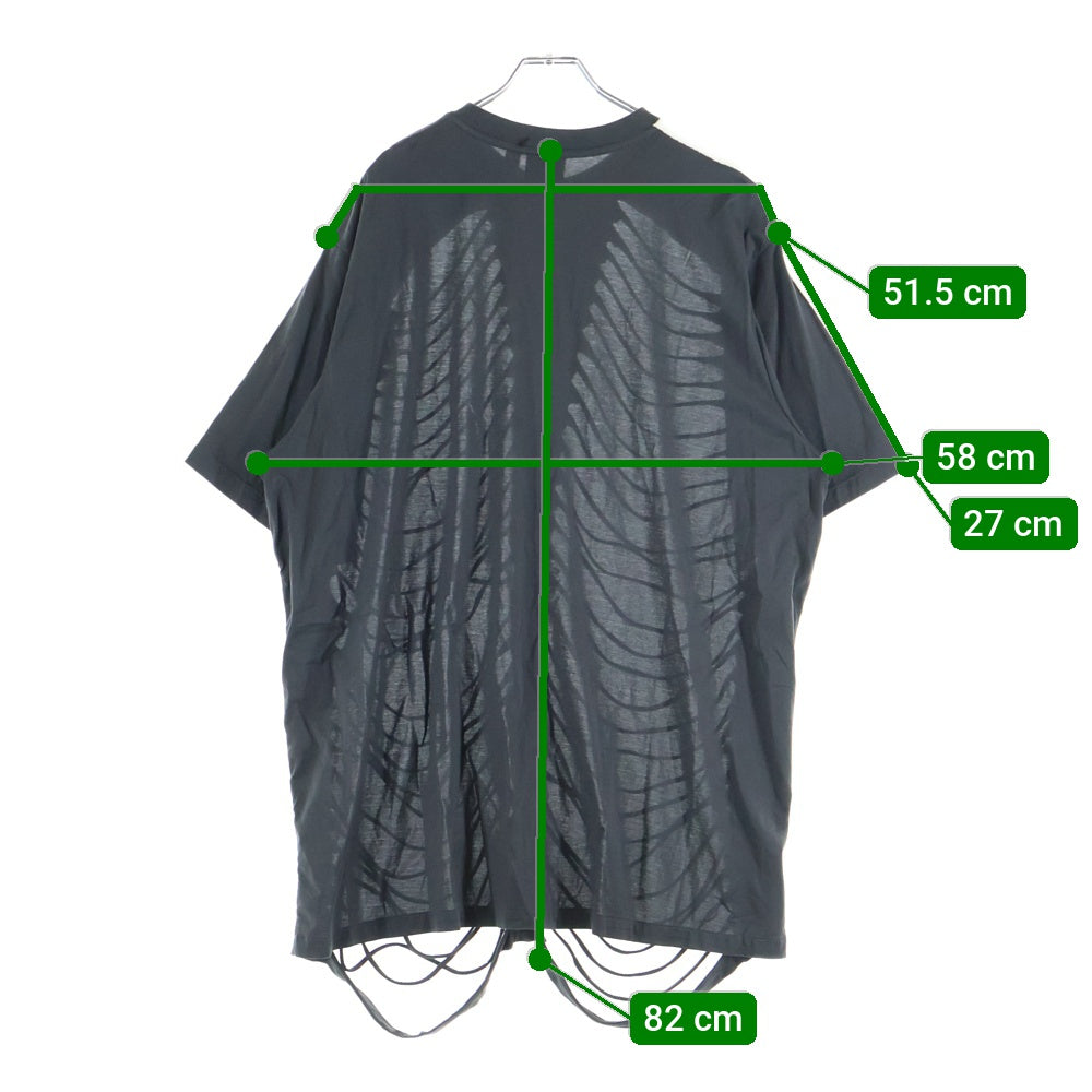 adidas(アディダス) 25SS ×AVAVAV CUT OUT TEE アヴァヴァヴ カットアウト クルーネック半袖Tシャツ カットソー グレー JP4858