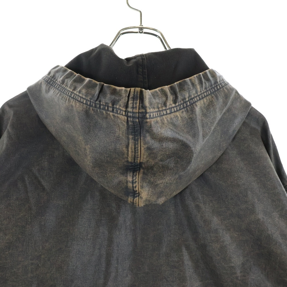 DIESEL(ディーゼル) D-WYNNY-S HOOD DENIM JACKET ユーズド加工 コーティングデニム ジップアップジャケット ブラウン A13025
