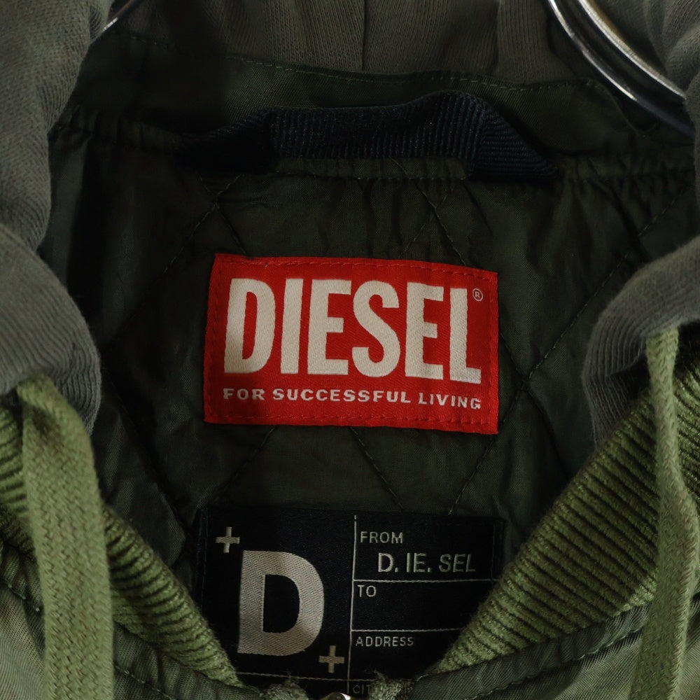 DIESEL(ディーゼル) J-COMMON セパレートフード 染加工 フライトジャケット カーキ A10500