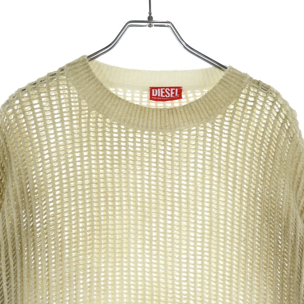 DIESEL(ディーゼル) K-SKUAT リラックスフィット オールメッシュ プルオーバーニット セーター アイボリー A17868