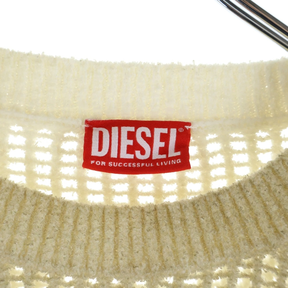 DIESEL(ディーゼル) K-SKUAT リラックスフィット オールメッシュ プルオーバーニット セーター アイボリー A17868