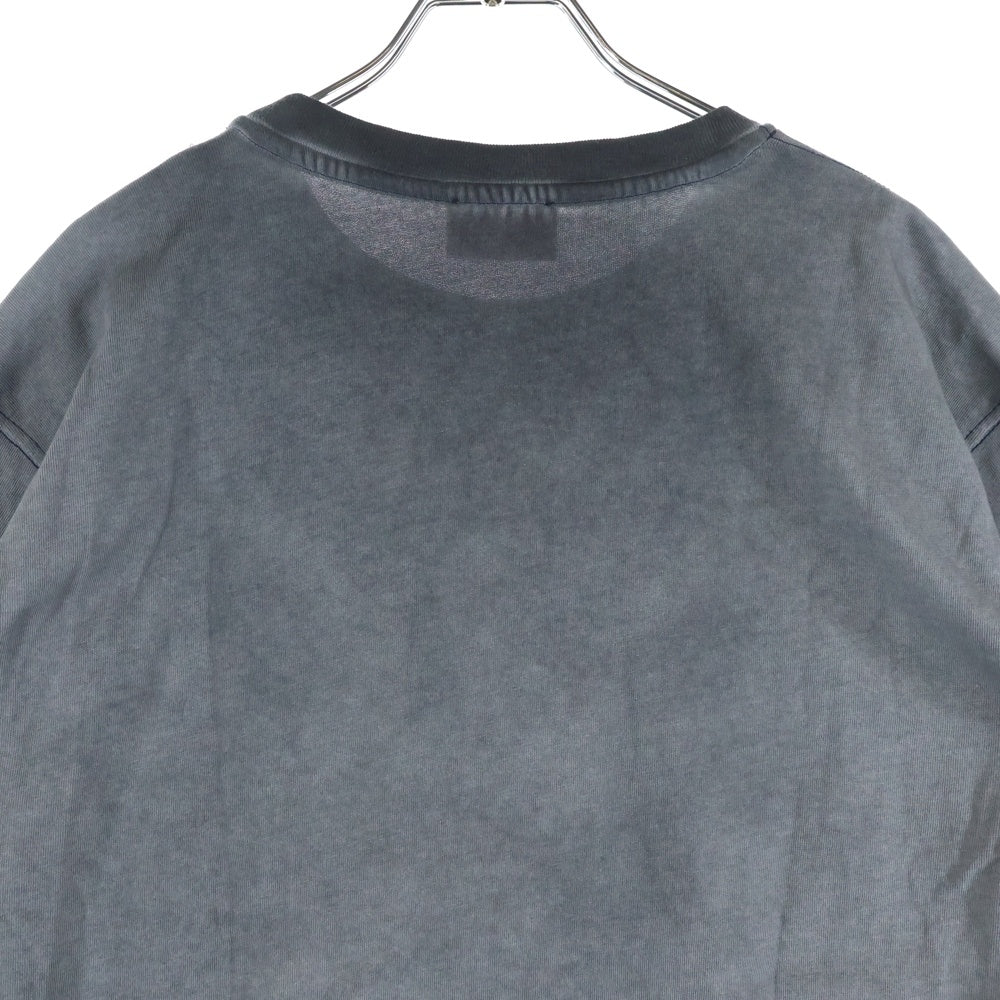 DIESEL(ディーゼル) T-NORM-T9 フェード加工 ロゴ クルーネック 半袖Tシャツ カットソー チャコールグレー A19373