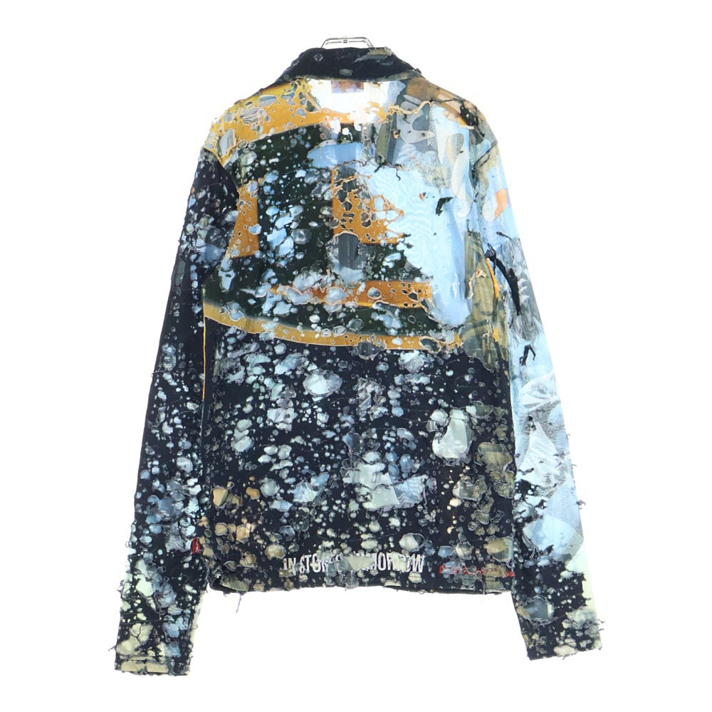 DIESEL(ディーゼル) S-CORN-PEEL ダメージ加工 ジップアップ 長袖シャツ マルチ A13620