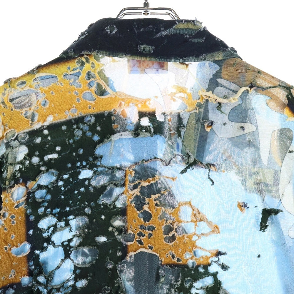 DIESEL(ディーゼル) S-CORN-PEEL ダメージ加工 ジップアップ 長袖シャツ マルチ A13620