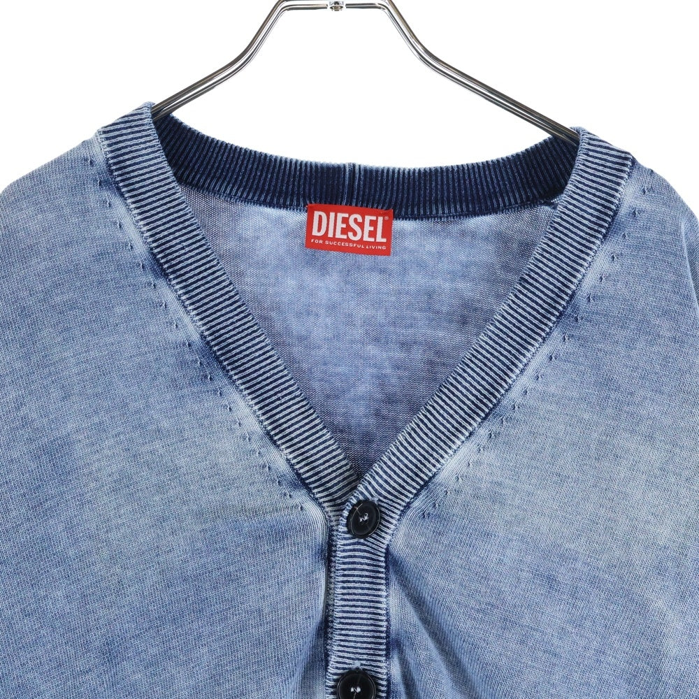 DIESEL(ディーゼル) K-ZENO デニムモチーフ ニットカーディガン ブルー A12462