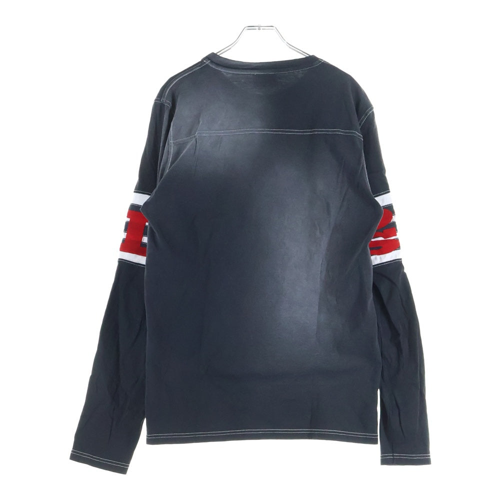 DIESEL(ディーゼル) T-JU-LS ベルベット ロングスリーブ長袖Tシャツカットソー ブラック A12122