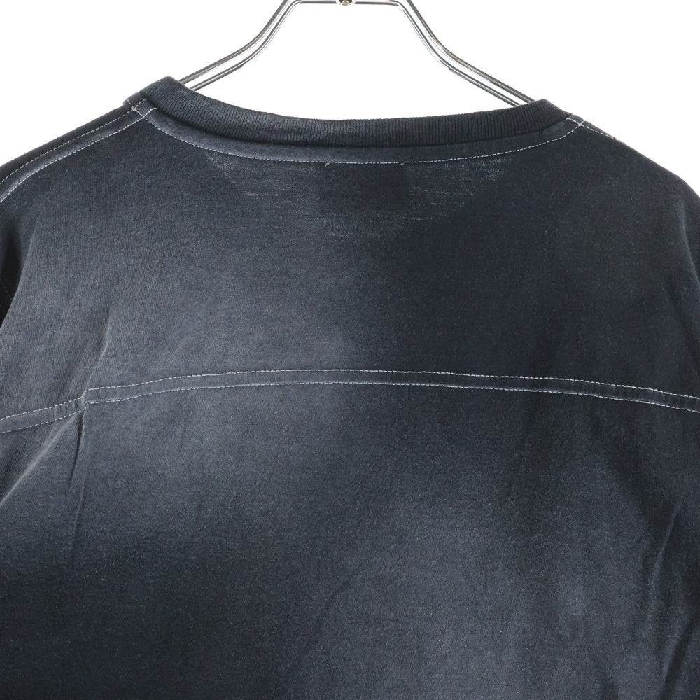 DIESEL(ディーゼル) T-JU-LS ベルベット ロングスリーブ長袖Tシャツカットソー ブラック A12122