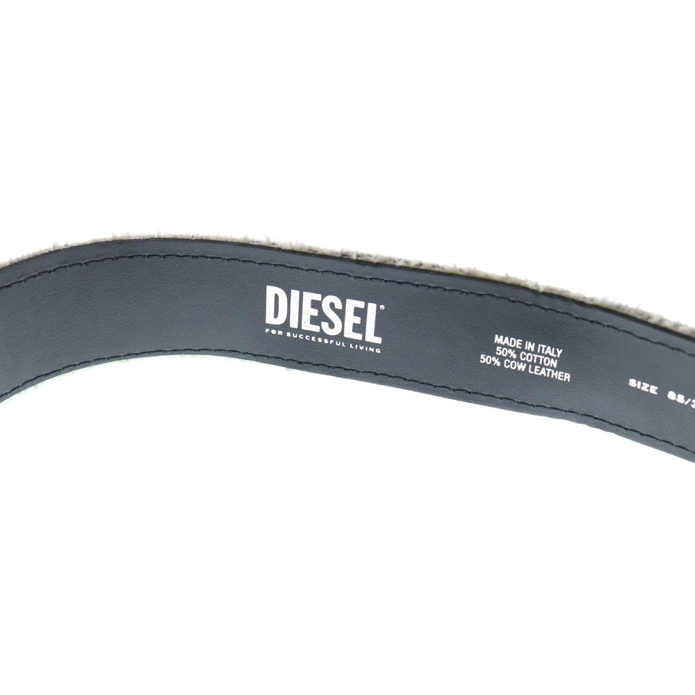 DIESEL(ディーゼル) 25SS B-1DR STRASS ラインストーン Dロゴ バックル デニムベルト ブラック X09939 レディース