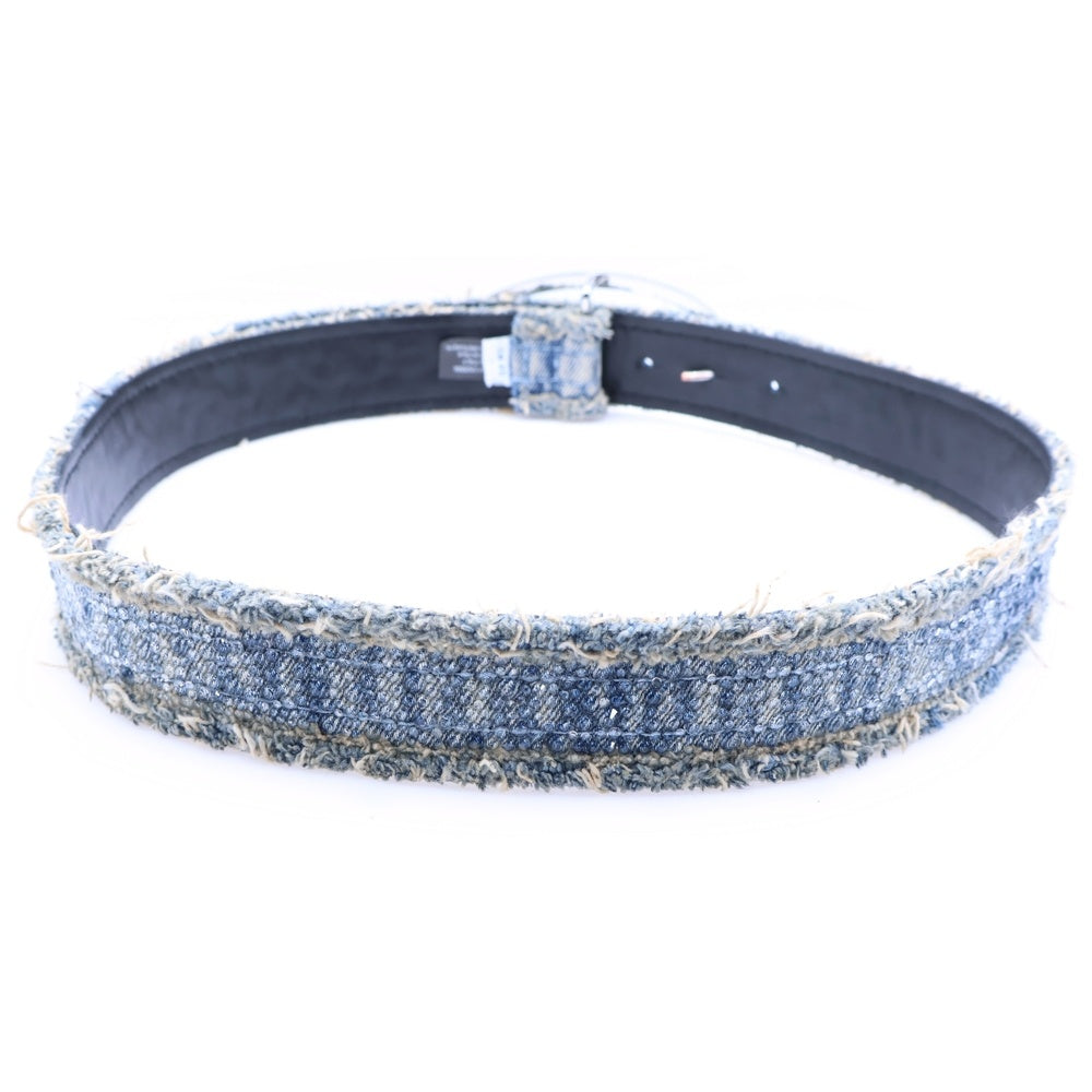 DIESEL(ディーゼル) 25SS B-1DR STRASS オールラインストーン Dロゴ バックル デニムベルト インディゴ X10132 レディース