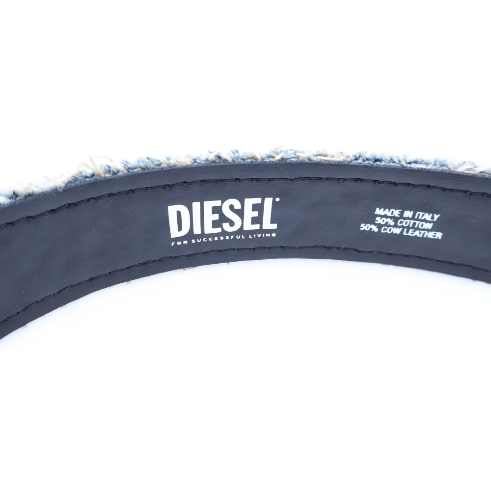 DIESEL(ディーゼル) 25SS B-1DR STRASS オールラインストーン Dロゴ バックル デニムベルト インディゴ X10132 レディース