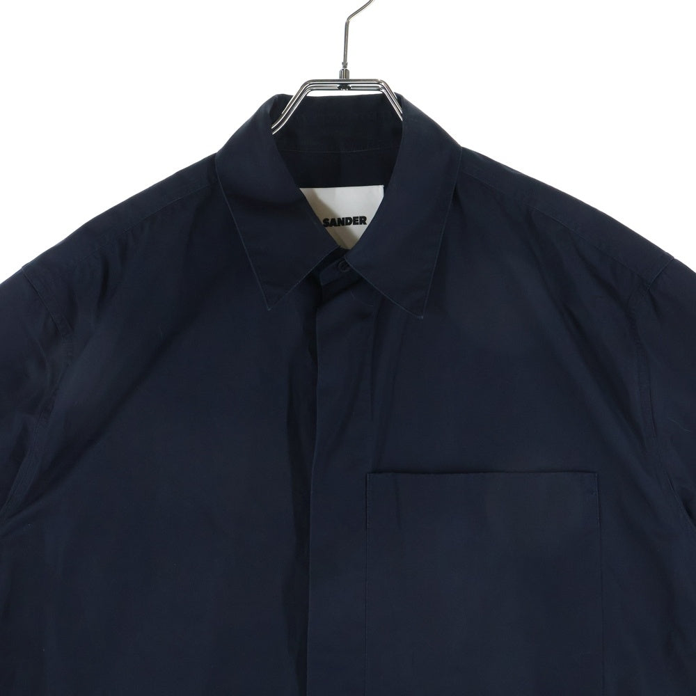 JIL SANDER(ジルサンダー) 22SS Boxy Fit Shirt ボクシーフィット コットン 半袖シャツ ブラック JSMU601726 MU245200