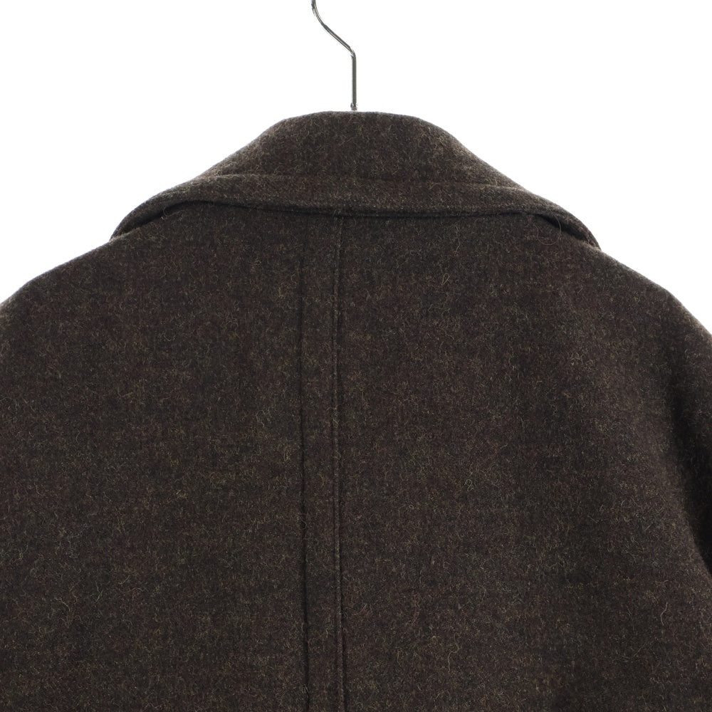 YOKE(ヨーク) 22AW OVERSIZED DOUBLE BREASTE HALF COAT シェットランドウール オーバーサイズダブルブレストハーフコート ブラウン YK22AW0411C