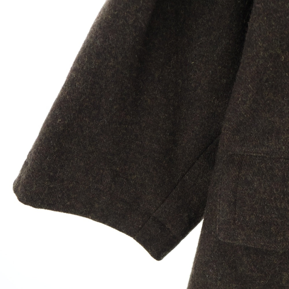 YOKE(ヨーク) 22AW OVERSIZED DOUBLE BREASTE HALF COAT シェットランドウール オーバーサイズダブルブレストハーフコート ブラウン YK22AW0411C