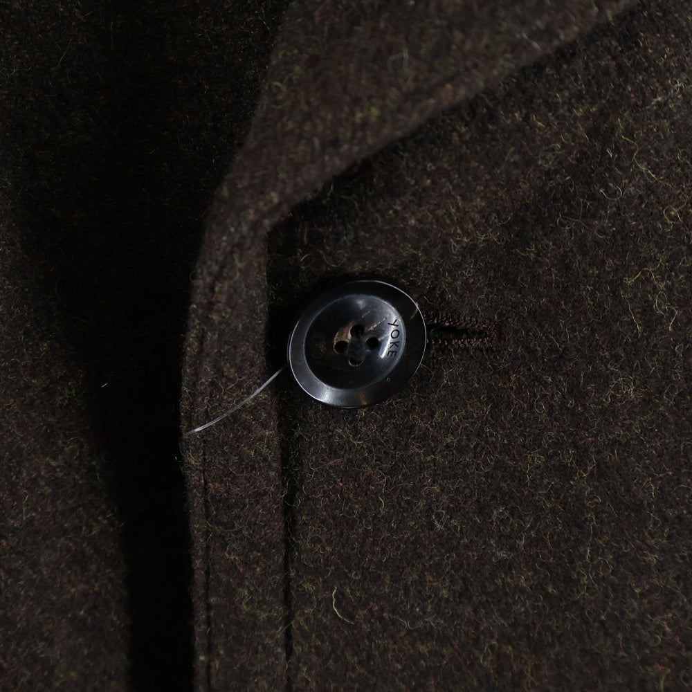YOKE(ヨーク) 22AW OVERSIZED DOUBLE BREASTE HALF COAT シェットランドウール オーバーサイズダブルブレストハーフコート ブラウン YK22AW0411C