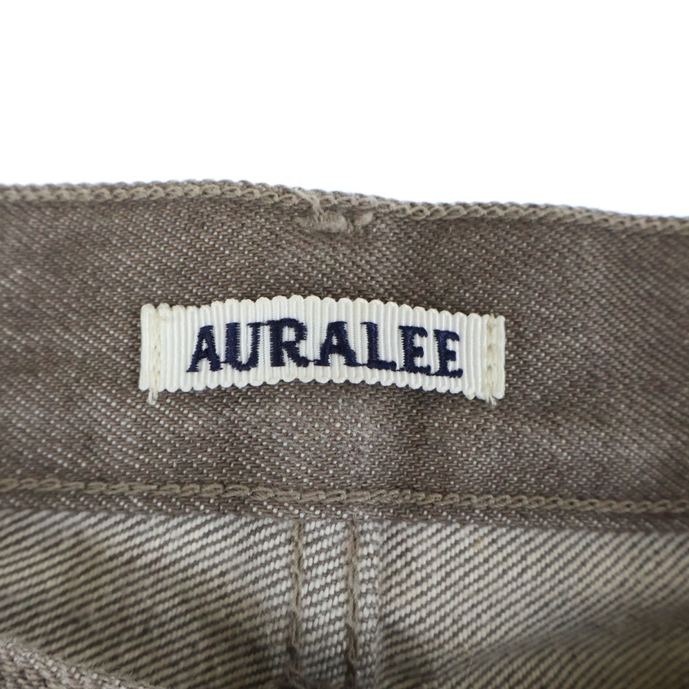 AURALEE(オーラリー) 23AW HARD TWIST BROWN DENIM WIDE PANTS ハードツイスト ワイド デニムパンツ ブラウン A23AP03MD