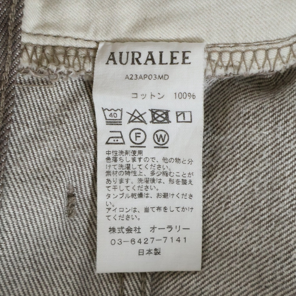 AURALEE(オーラリー) 23AW HARD TWIST BROWN DENIM WIDE PANTS ハードツイスト ワイド デニムパンツ ブラウン A23AP03MD