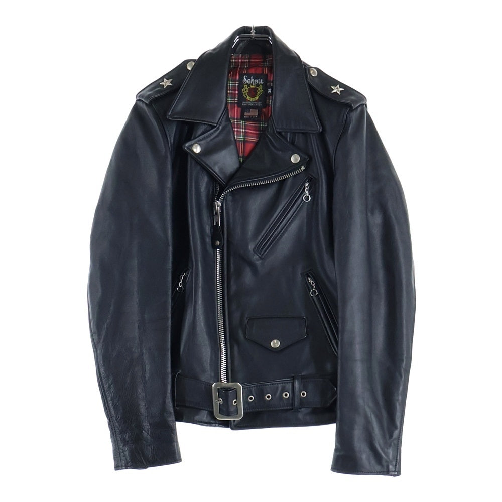mastermind JAPAN(マスターマインドジャパン) ×Schott One Star Riders 613MM ショット ワンスター レザー ダブルライダースジャケット ブラック 996-9217613