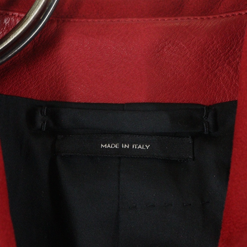 TOM FORD(トムフォード) 16SS Patchwork Suede Camo Trucker Jacket パッチワーク スエードカモ レザートラッカージャケット レッド TFL565