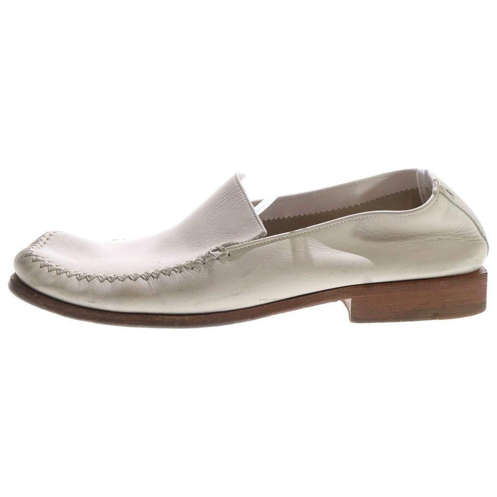 LOUIS VUITTON(ルイヴィトン) スクエアトゥ デッキシューズ レザーローファー ホワイト