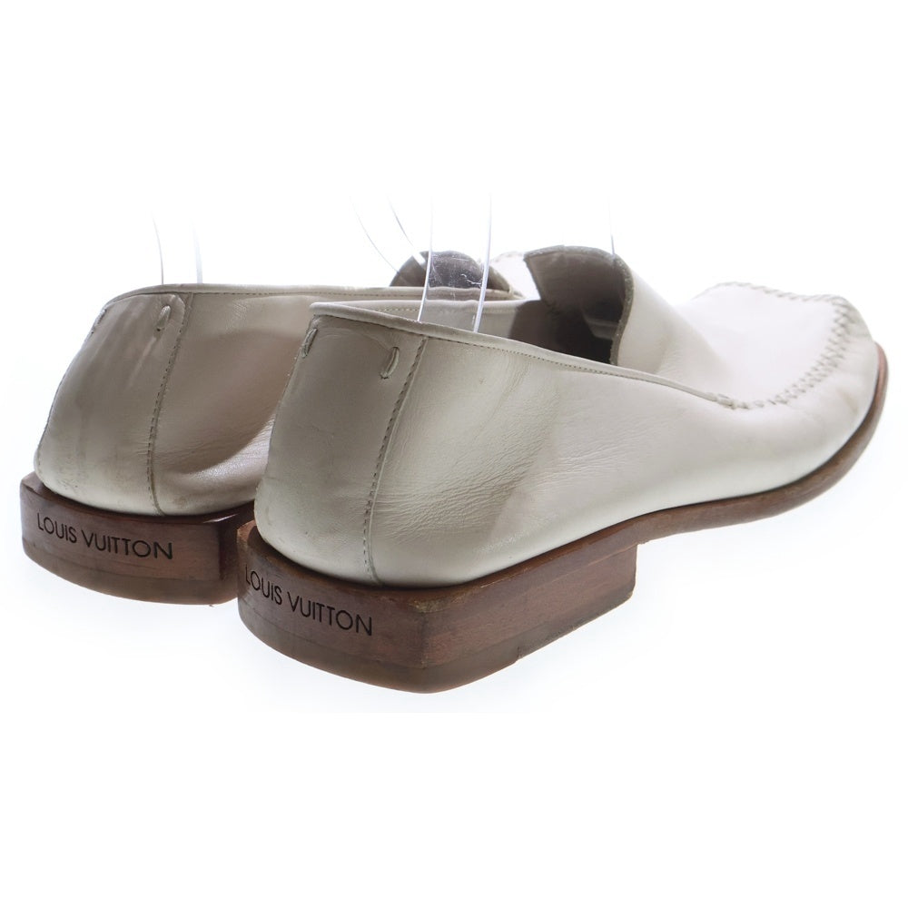 LOUIS VUITTON(ルイヴィトン) スクエアトゥ デッキシューズ レザーローファー ホワイト