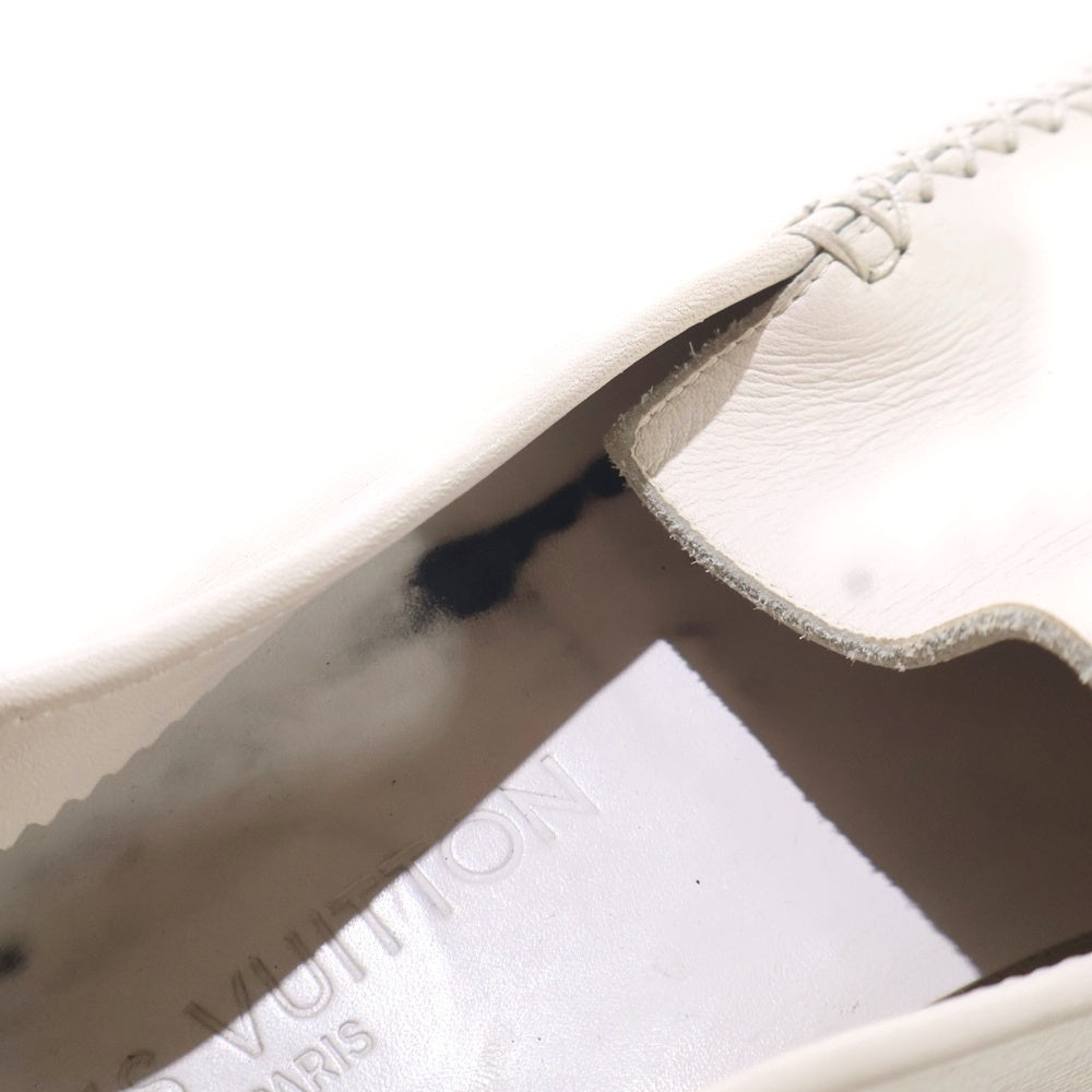 LOUIS VUITTON(ルイヴィトン) スクエアトゥ デッキシューズ レザーローファー ホワイト