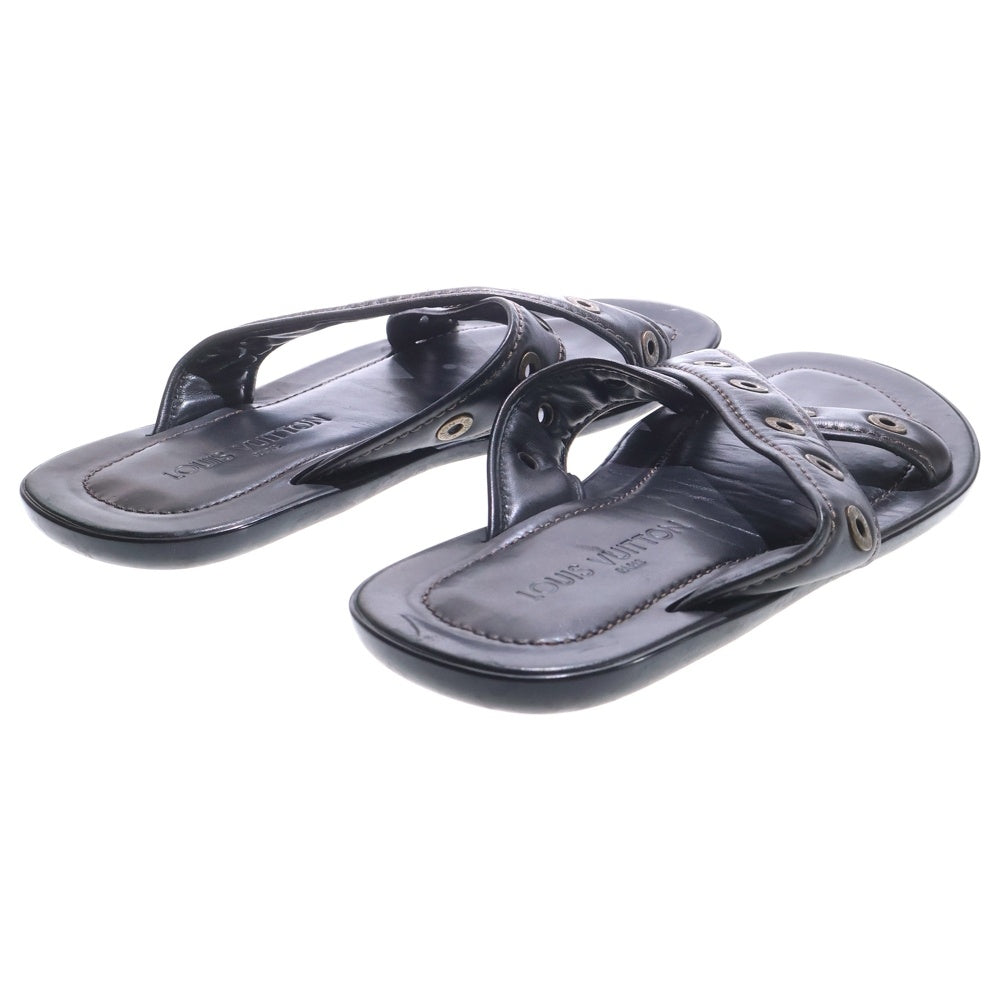 LOUIS VUITTON(ルイヴィトン) レザーフラットサンダル ブラック