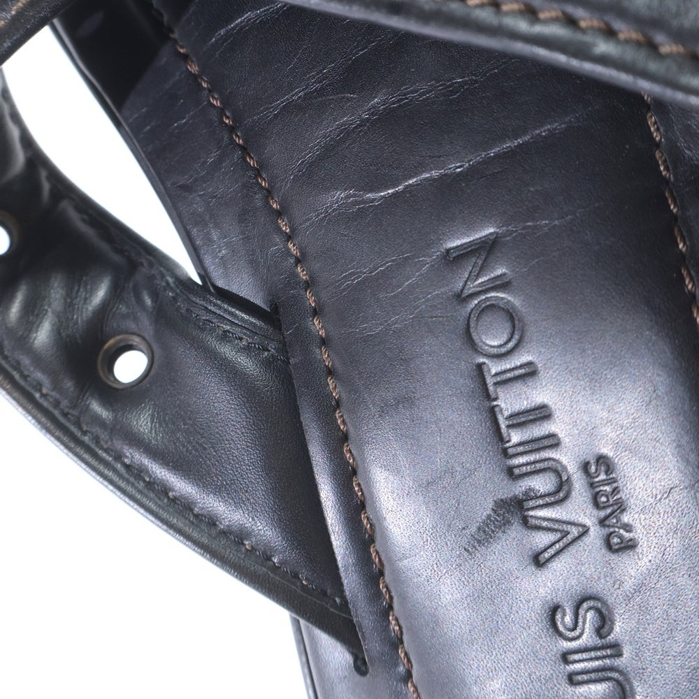 LOUIS VUITTON(ルイヴィトン) レザーフラットサンダル ブラック