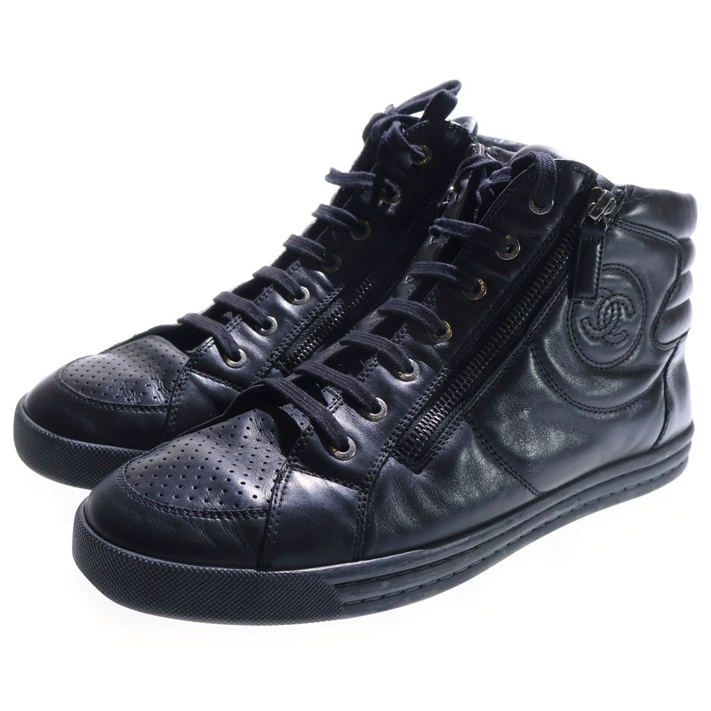 CHANEL(シャネル) ココマーク サイドジップハイカットスニーカーシューズ ブラック G29691