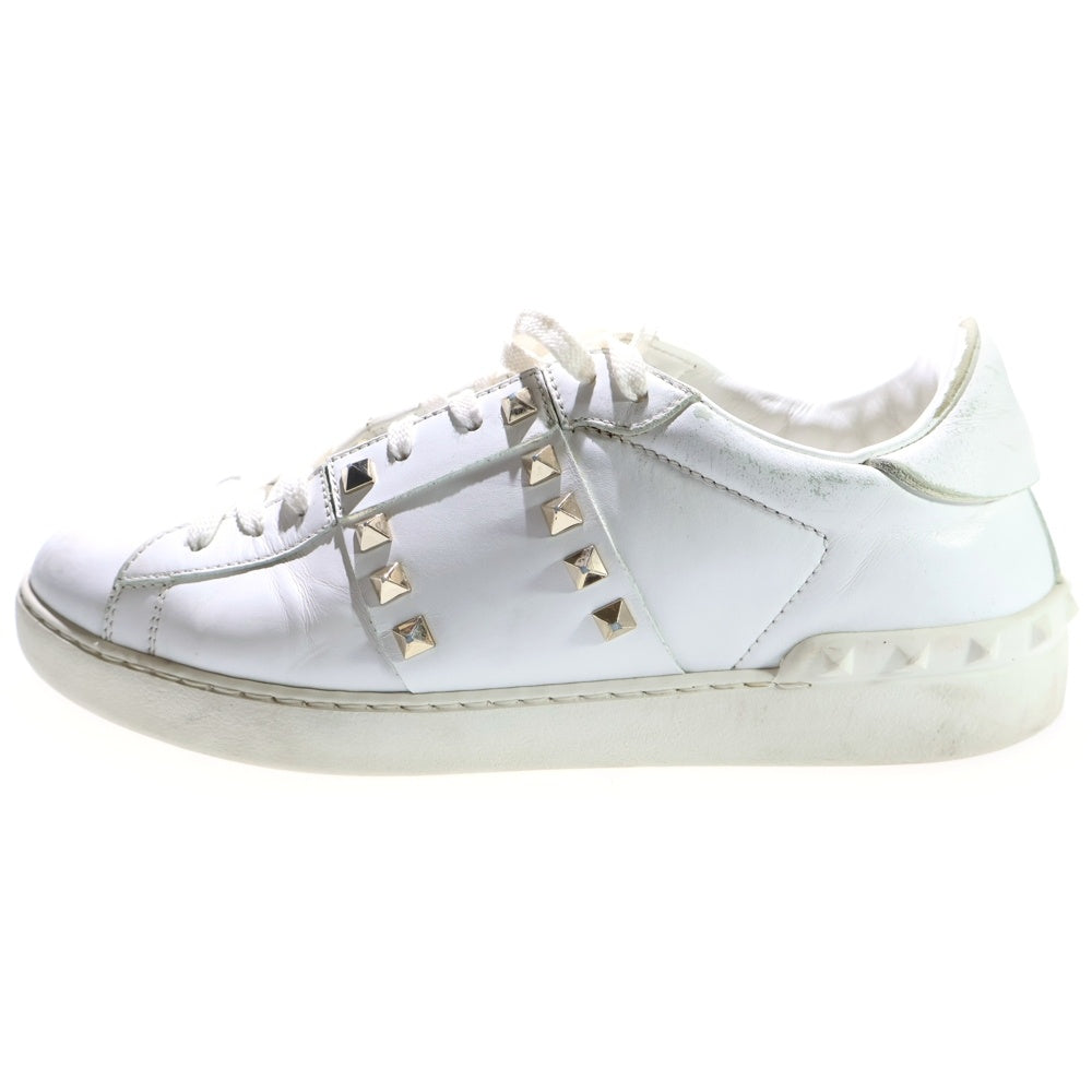 VALENTINO GARAVANI(ヴァレンチノガラヴァーニ) オープンディスコ ロックスタッズ レザー ローカットスニーカー ホワイト