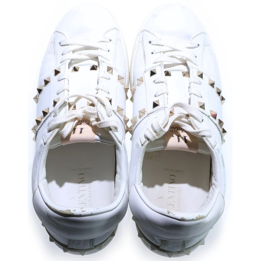 VALENTINO GARAVANI(ヴァレンチノガラヴァーニ) オープンディスコ ロックスタッズ レザー ローカットスニーカー ホワイト