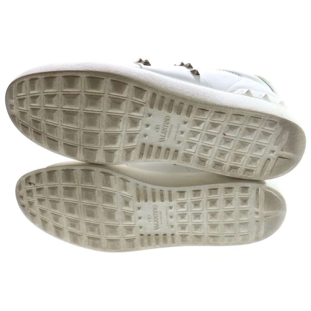 VALENTINO GARAVANI(ヴァレンチノガラヴァーニ) オープンディスコ ロックスタッズ レザー ローカットスニーカー ホワイト