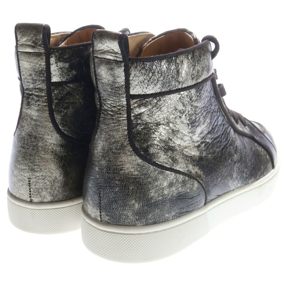 CHRISTIAN LOUBOUTIN(クリスチャンルブタン) Rantus Orlato Flat レザーハイカットスニーカーシューズ ダークシルバー