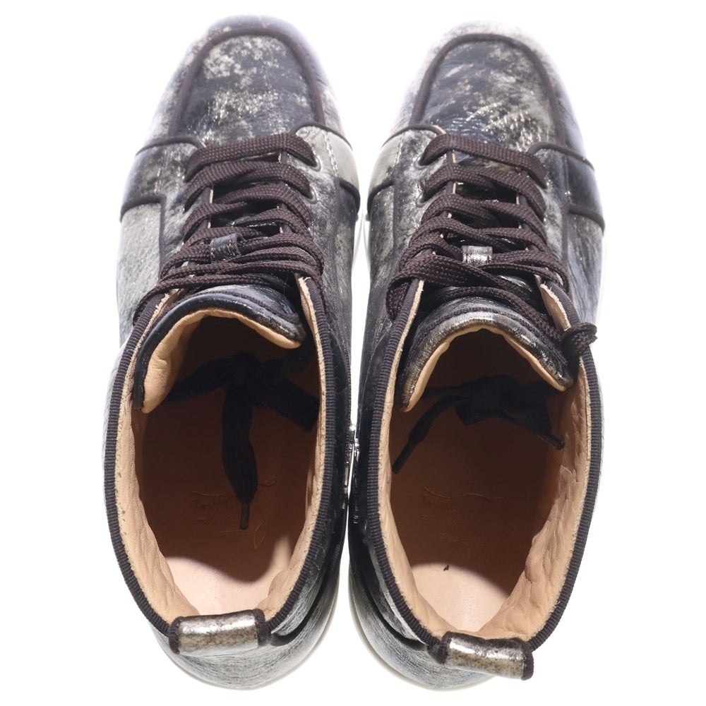 CHRISTIAN LOUBOUTIN(クリスチャンルブタン) Rantus Orlato Flat レザーハイカットスニーカーシューズ ダークシルバー