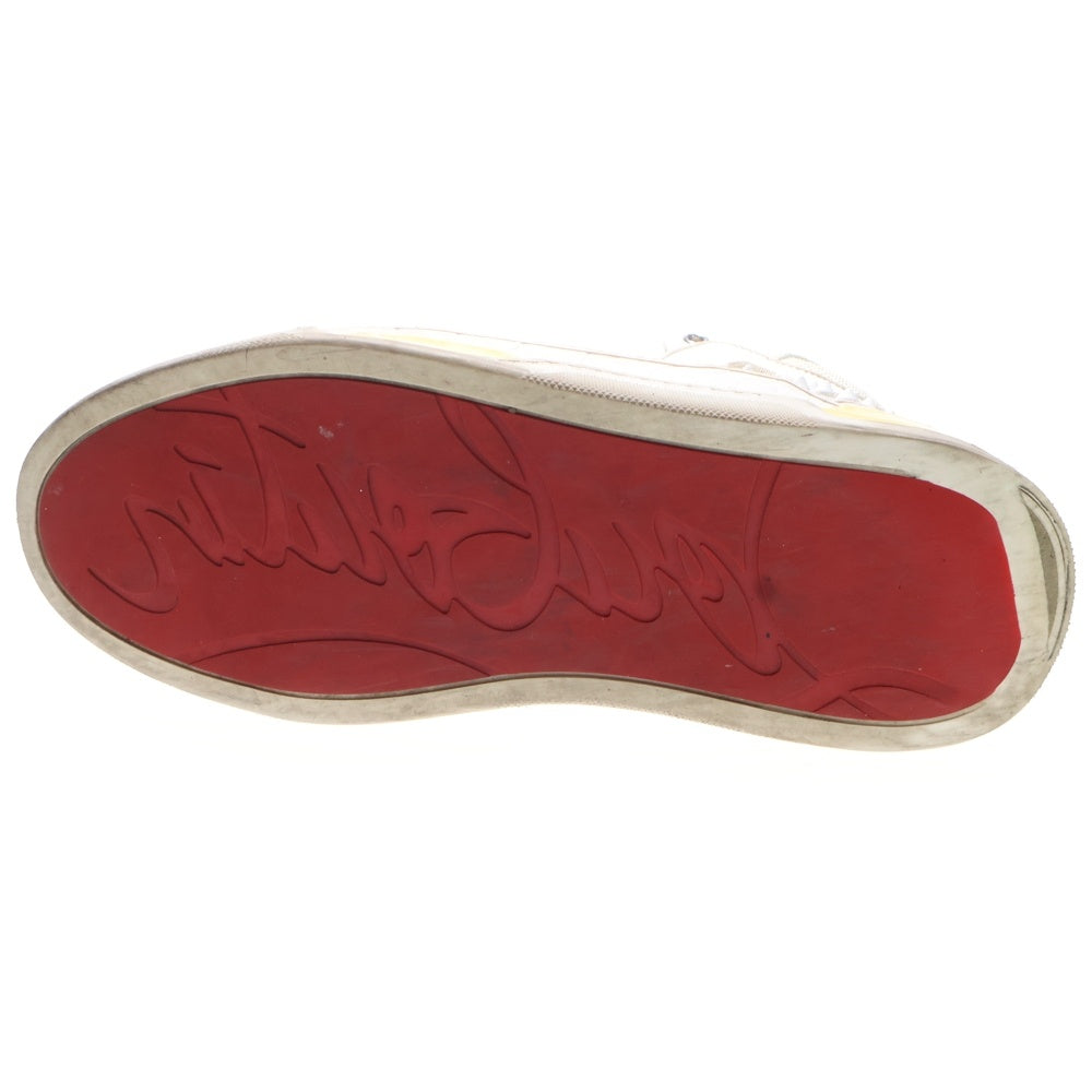 CHRISTIAN LOUBOUTIN(クリスチャンルブタン) Louis パテント スパイクスタッズ ハイカットスニーカーシューズ ホワイト
