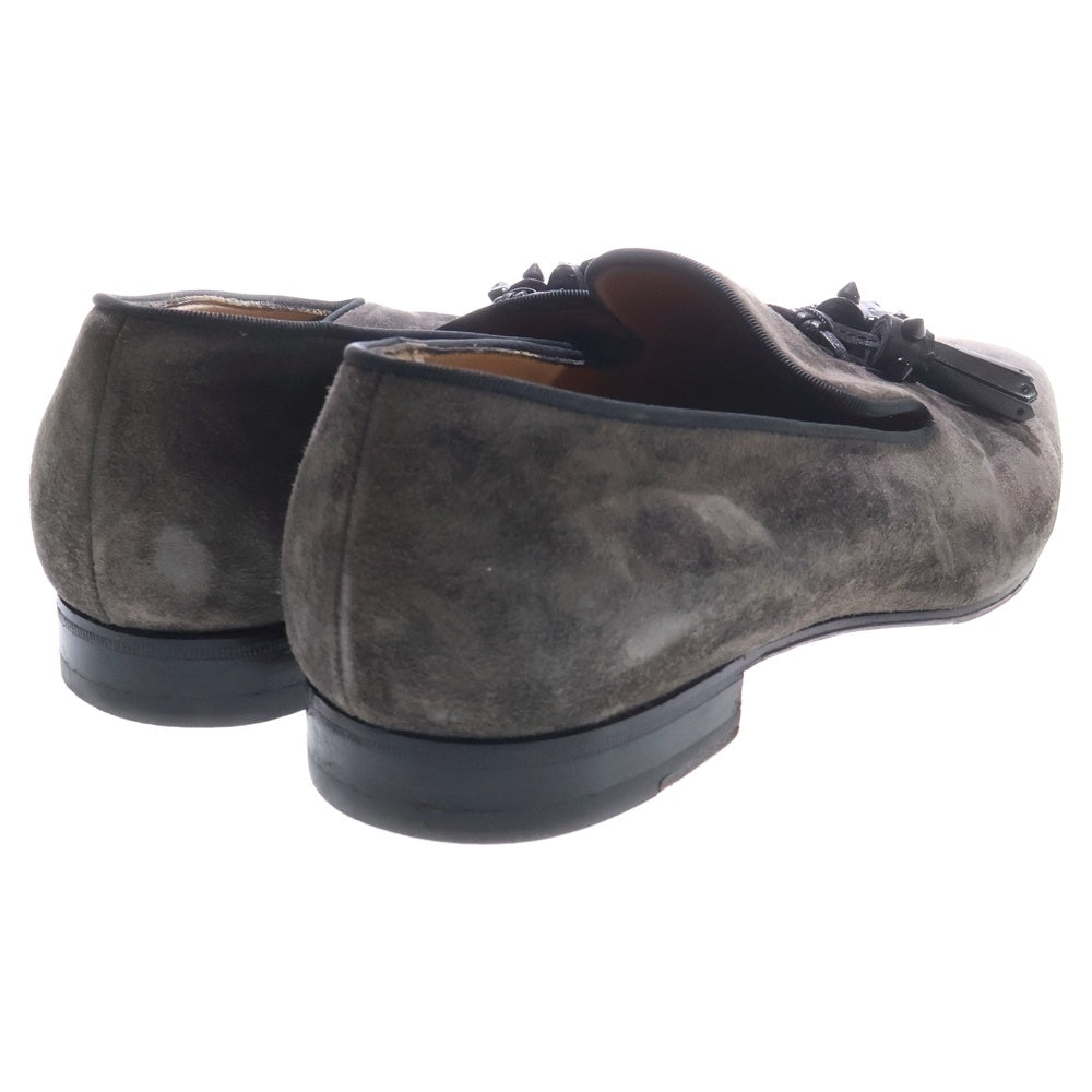 CHRISTIAN LOUBOUTIN(クリスチャンルブタン) スエード スパイク タッセルローファー グレー