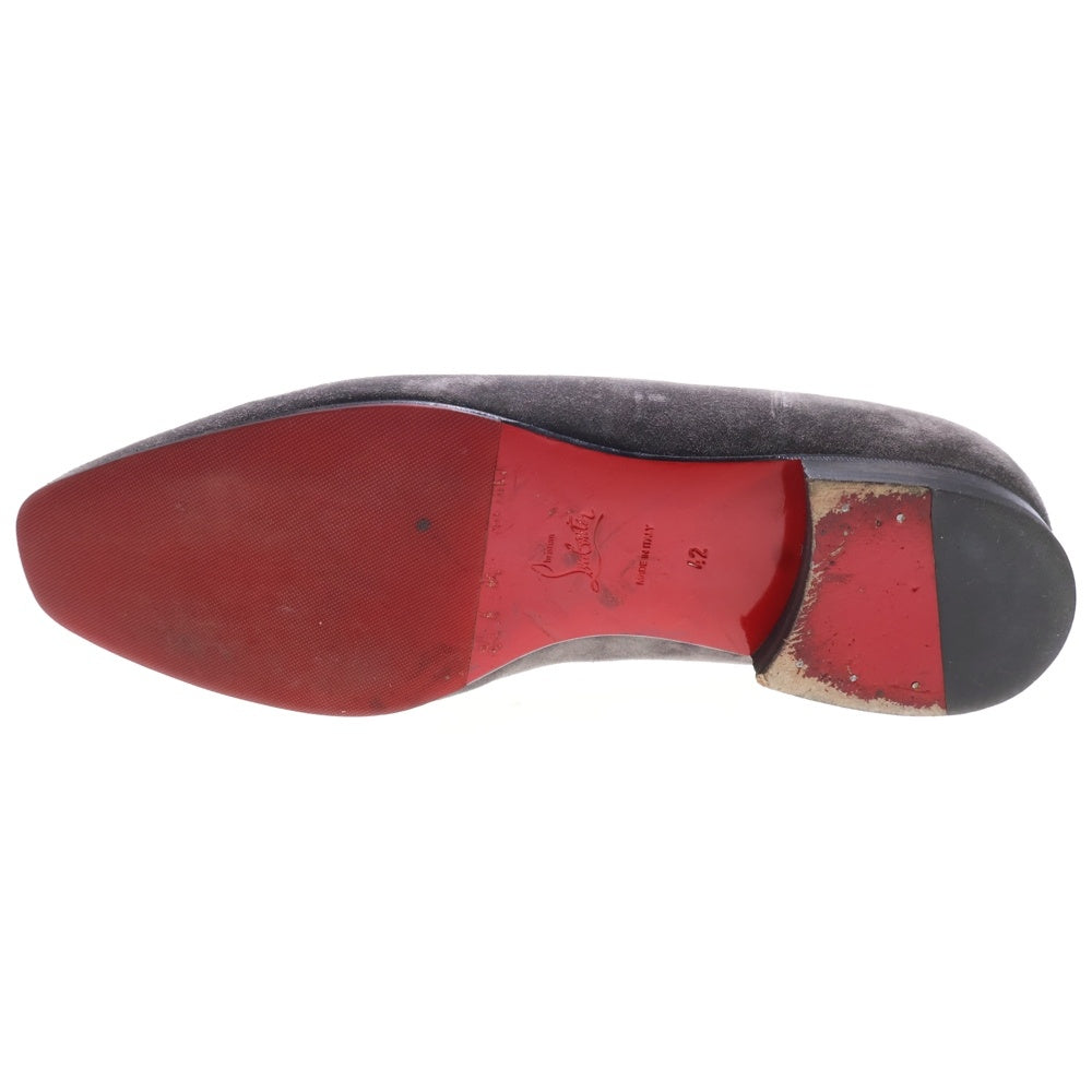 CHRISTIAN LOUBOUTIN(クリスチャンルブタン) スエード スパイク タッセルローファー グレー